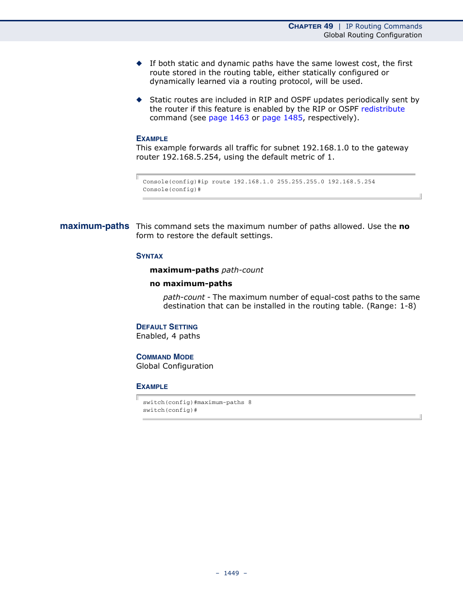 Maximum-paths, Maximum-paths 1449 | LevelOne GTL-2691 User Manual | Page 1449 / 1644