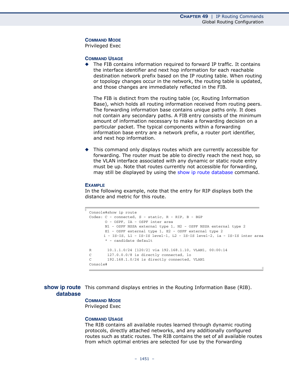 Show ip route database | LevelOne GTL-2691 User Manual | Page 1451 / 1644