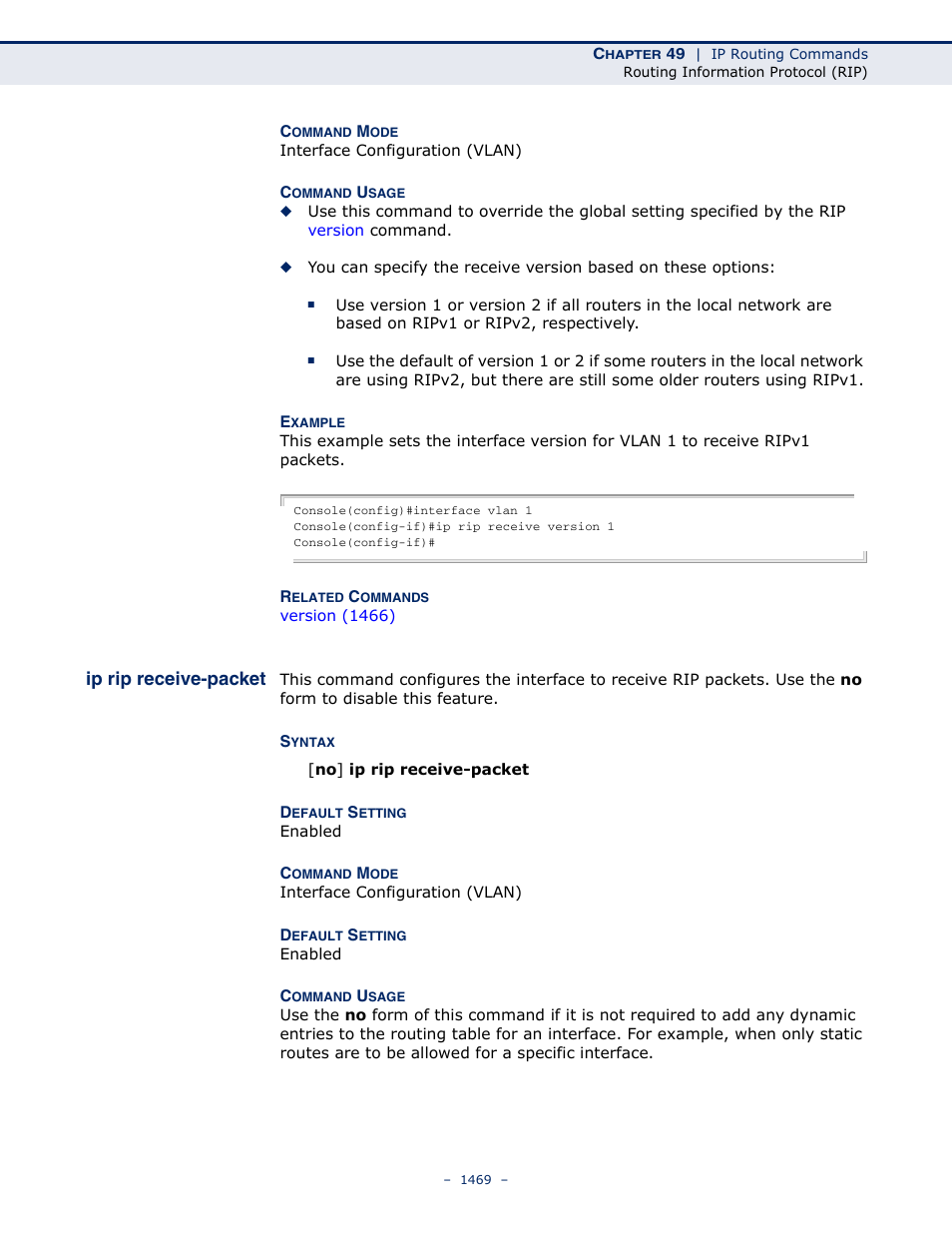 Ip rip receive-packet | LevelOne GTL-2691 User Manual | Page 1469 / 1644