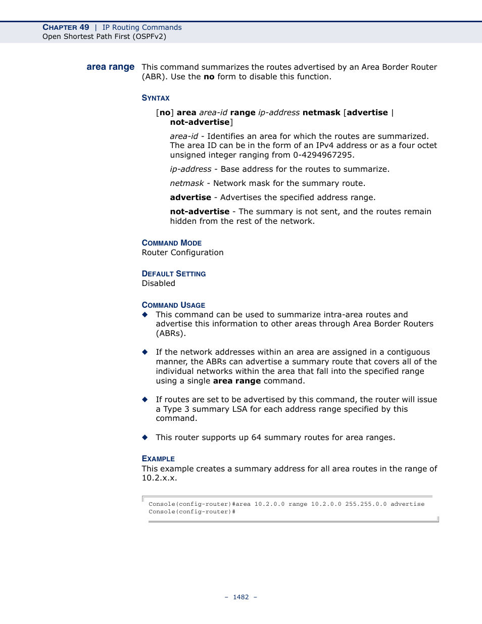 Area range | LevelOne GTL-2691 User Manual | Page 1482 / 1644