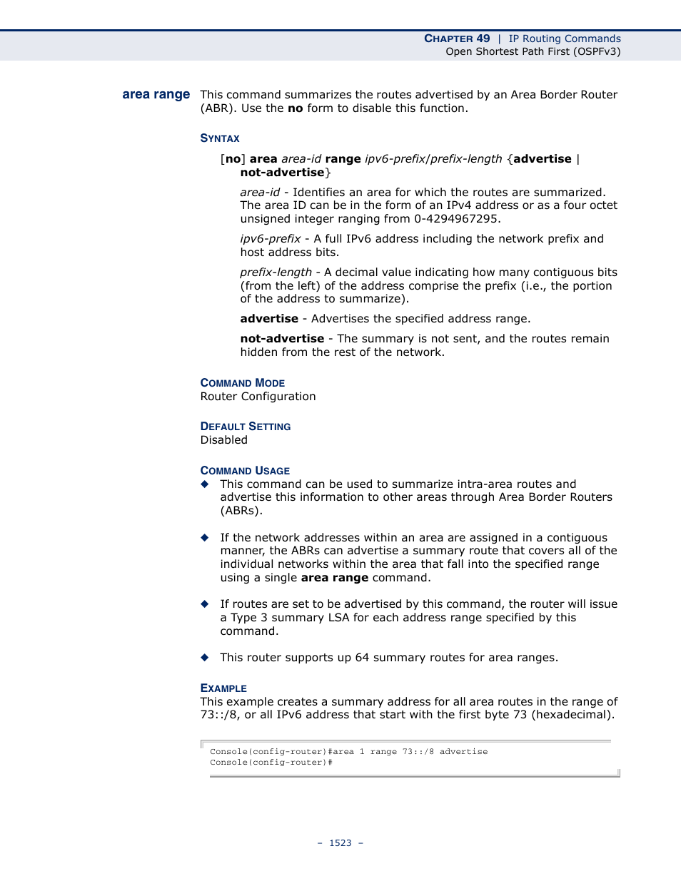 Area range, Area range (1523) | LevelOne GTL-2691 User Manual | Page 1523 / 1644