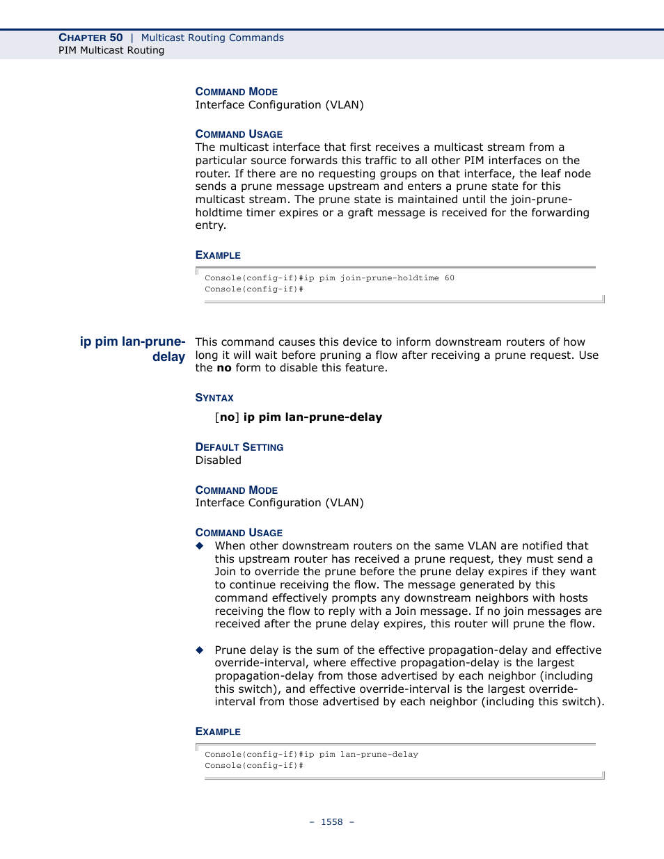 Ip pim lan-prune- delay, Ip pim lan-prune-delay | LevelOne GTL-2691 User Manual | Page 1558 / 1644