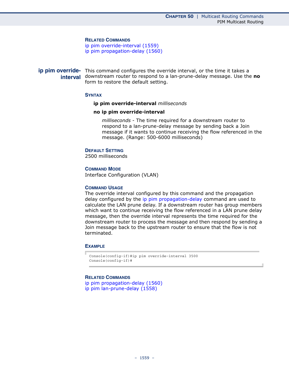 Ip pim override- interval, Ip pim override-interval | LevelOne GTL-2691 User Manual | Page 1559 / 1644