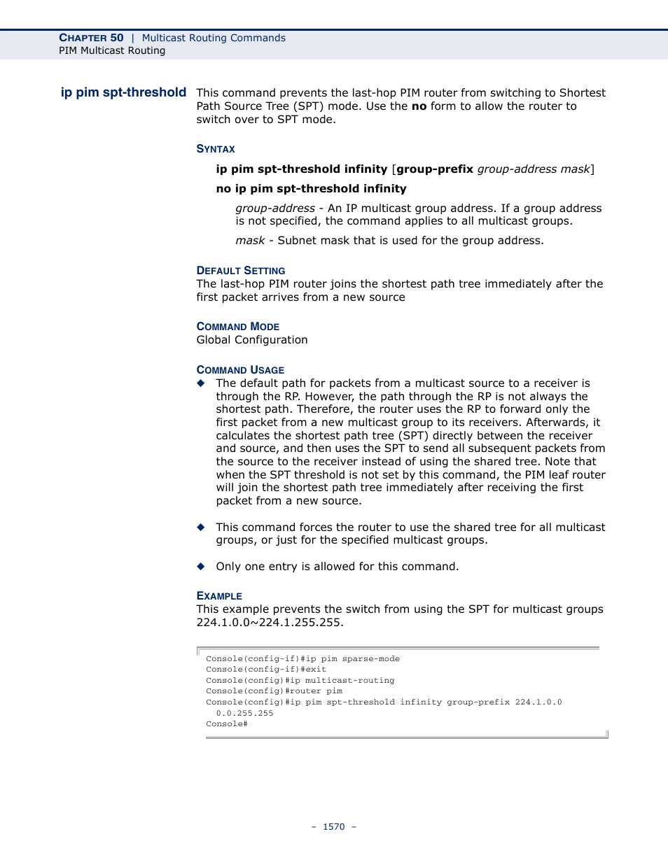 Ip pim spt-threshold | LevelOne GTL-2691 User Manual | Page 1570 / 1644