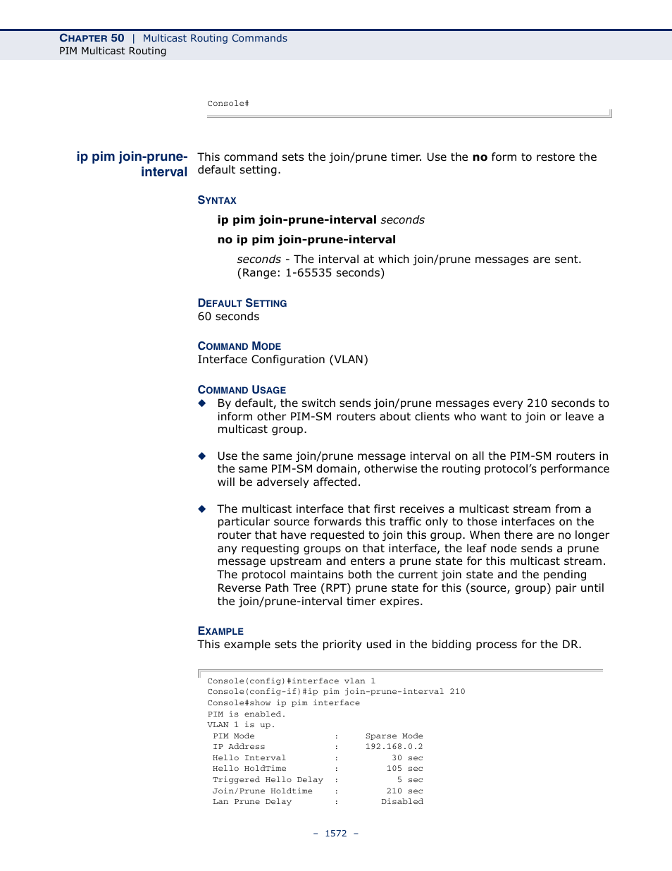 Ip pim join-prune- interval, Ip pim join-prune-interval | LevelOne GTL-2691 User Manual | Page 1572 / 1644