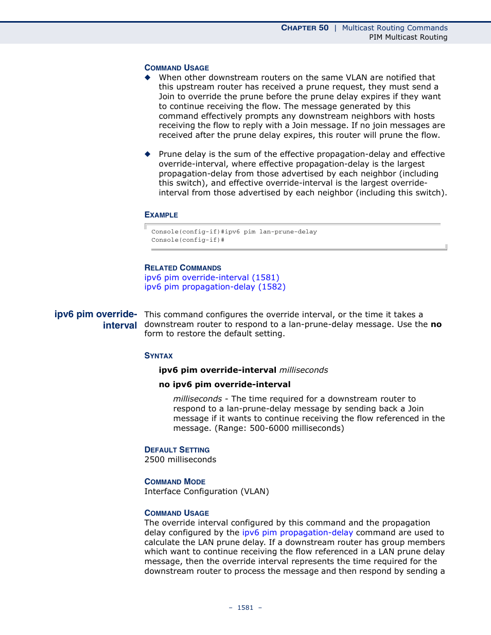 Ipv6 pim override- interval, Ipv6 pim override-interval | LevelOne GTL-2691 User Manual | Page 1581 / 1644