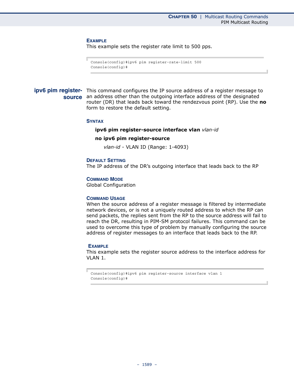 Ipv6 pim register- source, Ipv6 pim register-source | LevelOne GTL-2691 User Manual | Page 1589 / 1644