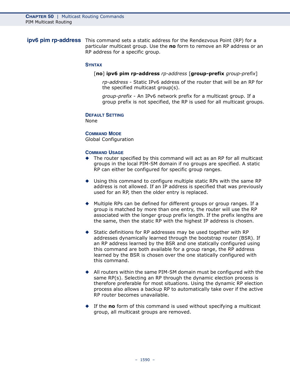 Ipv6 pim rp-address | LevelOne GTL-2691 User Manual | Page 1590 / 1644