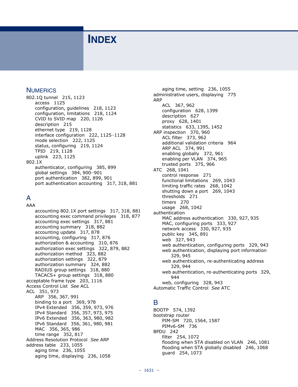 Index, Ndex | LevelOne GTL-2691 User Manual | Page 1631 / 1644