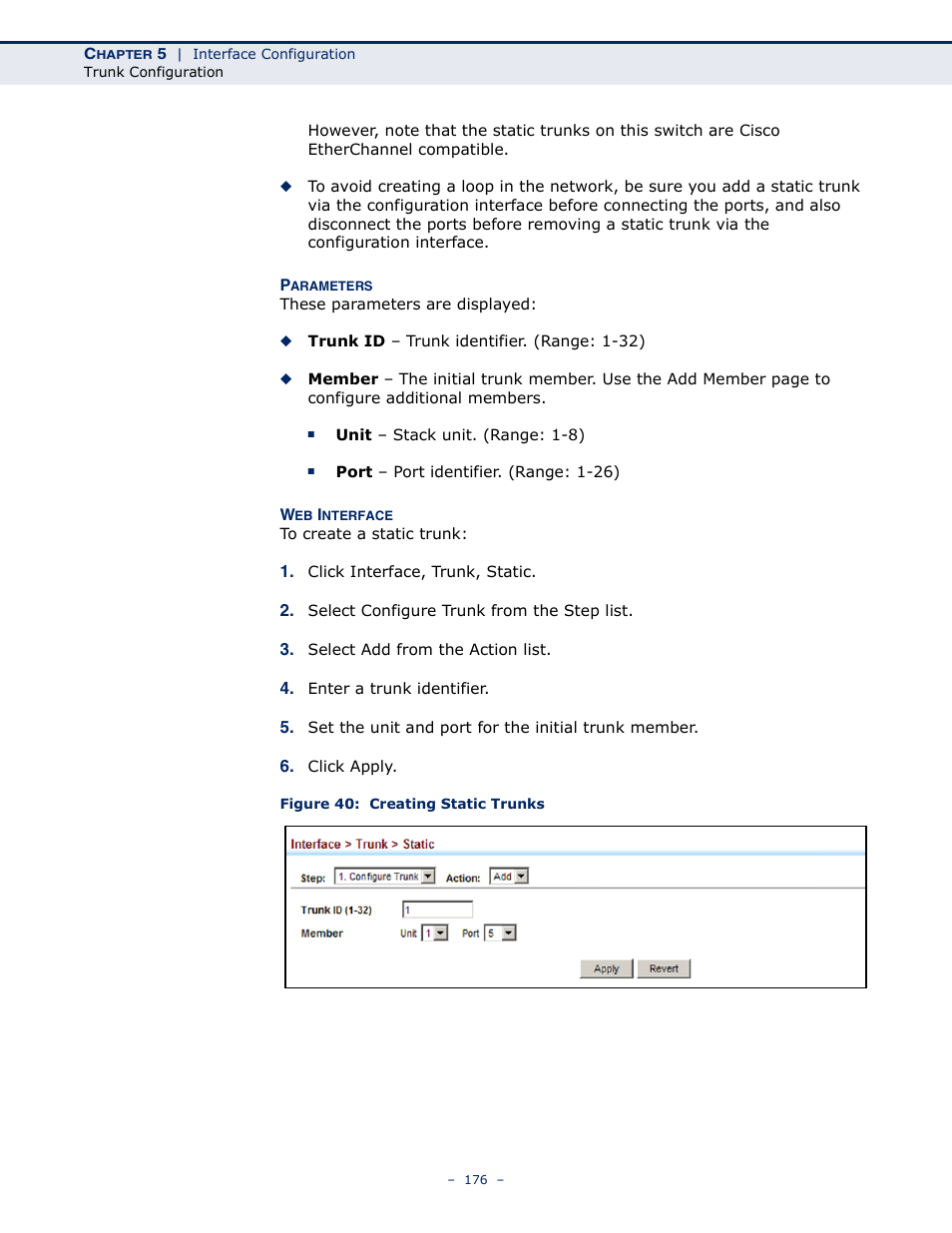 Figure 40: creating static trunks | LevelOne GTL-2691 User Manual | Page 176 / 1644