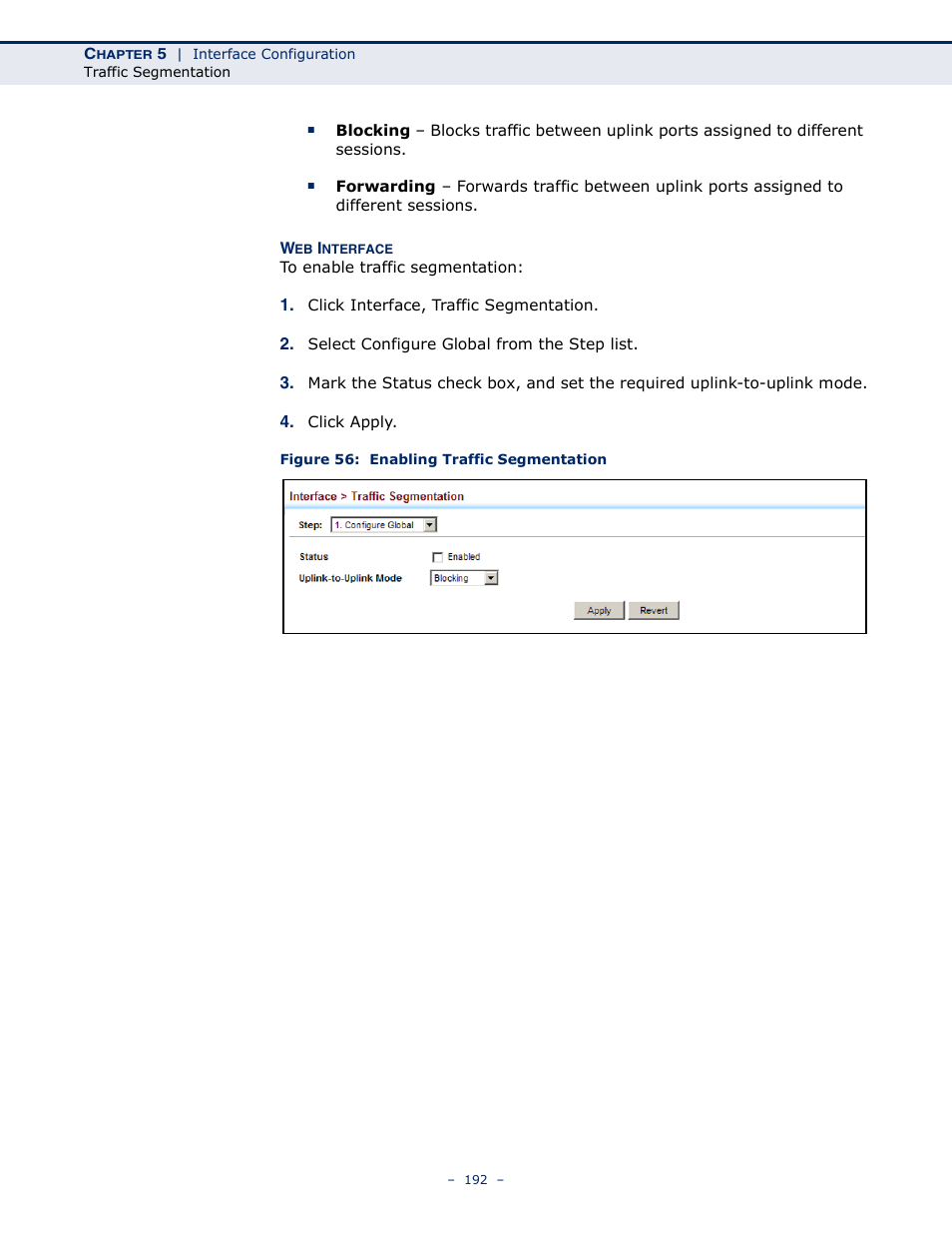 Figure 56: enabling traffic segmentation | LevelOne GTL-2691 User Manual | Page 192 / 1644