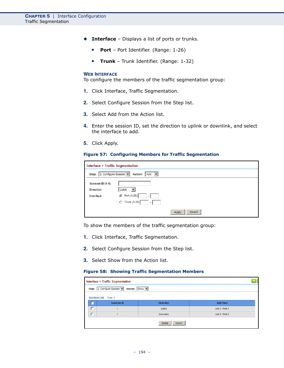 Figure 58: showing traffic segmentation members | LevelOne GTL-2691 User Manual | Page 194 / 1644