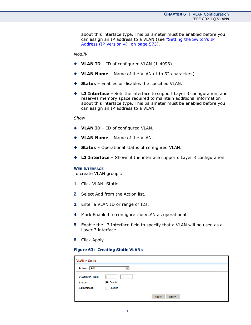 Figure 63: creating static vlans | LevelOne GTL-2691 User Manual | Page 201 / 1644