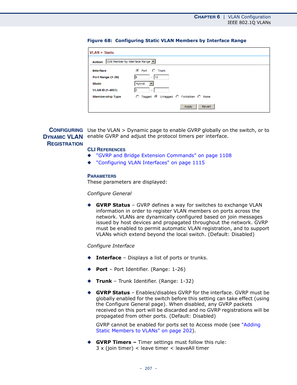 Configuring dynamic vlan registration | LevelOne GTL-2691 User Manual | Page 207 / 1644