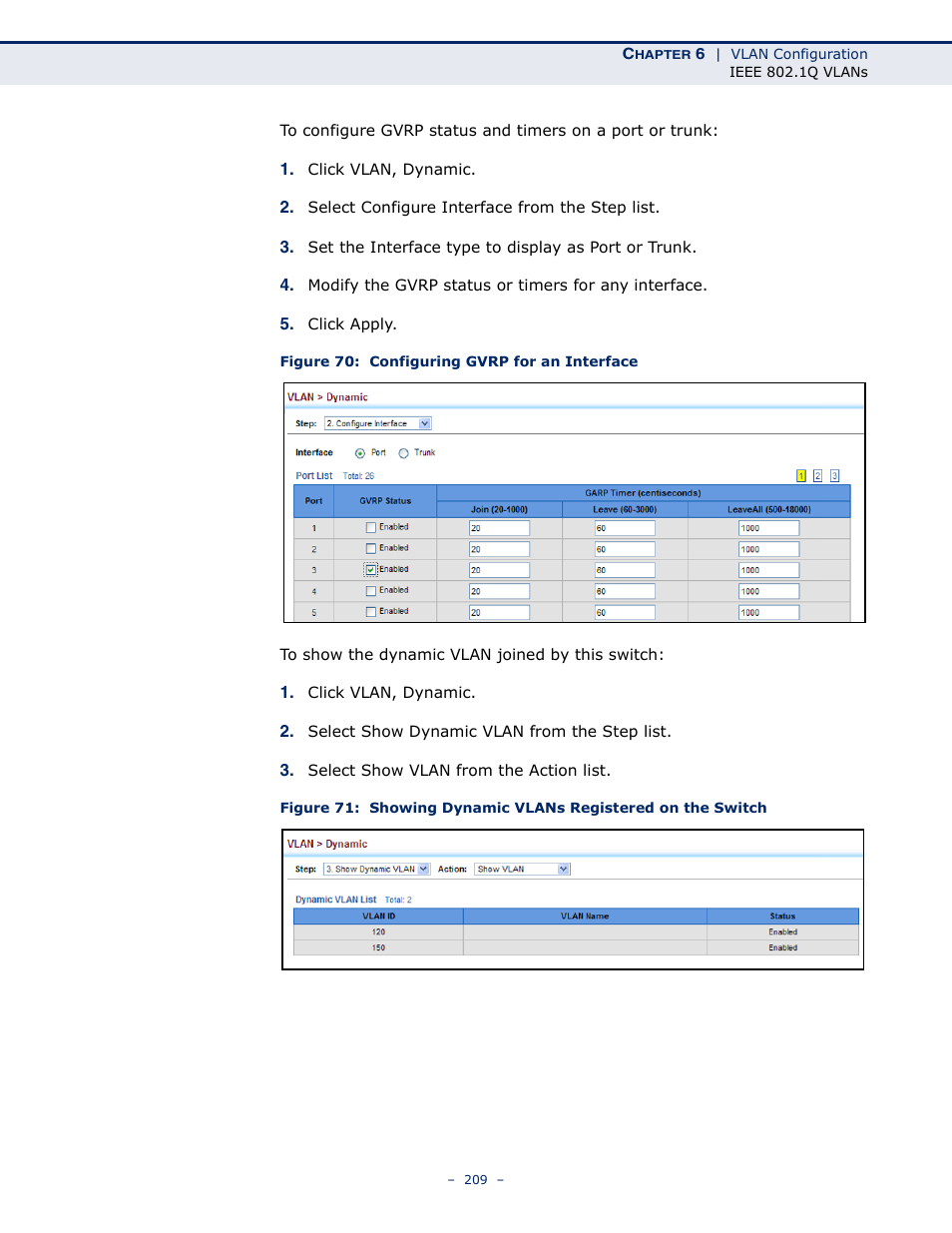 Figure 70: configuring gvrp for an interface | LevelOne GTL-2691 User Manual | Page 209 / 1644