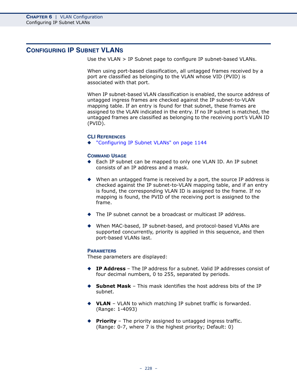 Configuring ip subnet vlans, Ip s, Vlan | LevelOne GTL-2691 User Manual | Page 228 / 1644