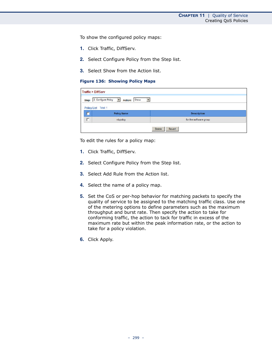 Figure 136: showing policy maps | LevelOne GTL-2691 User Manual | Page 299 / 1644