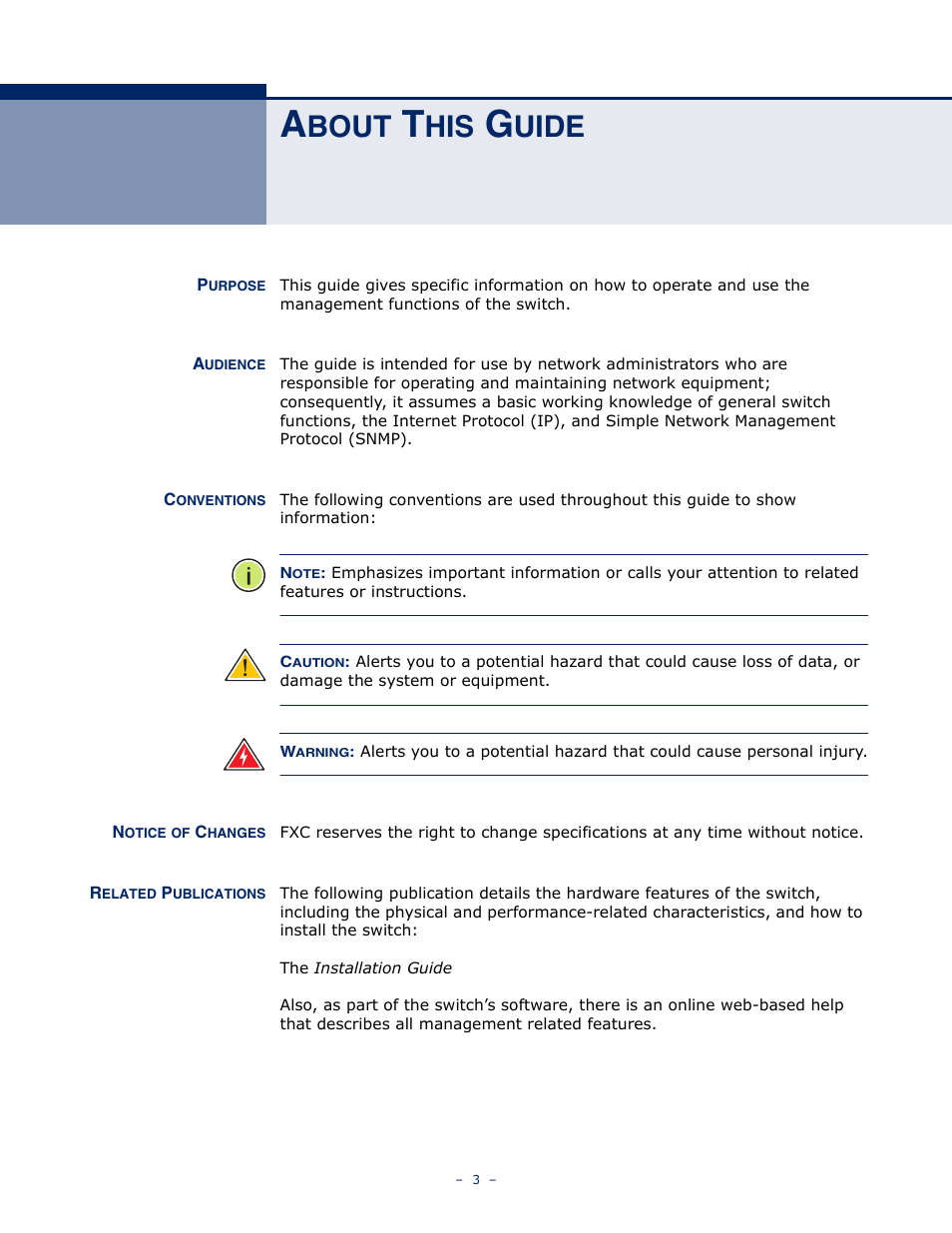 About this guide, Bout, Uide | LevelOne GTL-2691 User Manual | Page 3 / 1644