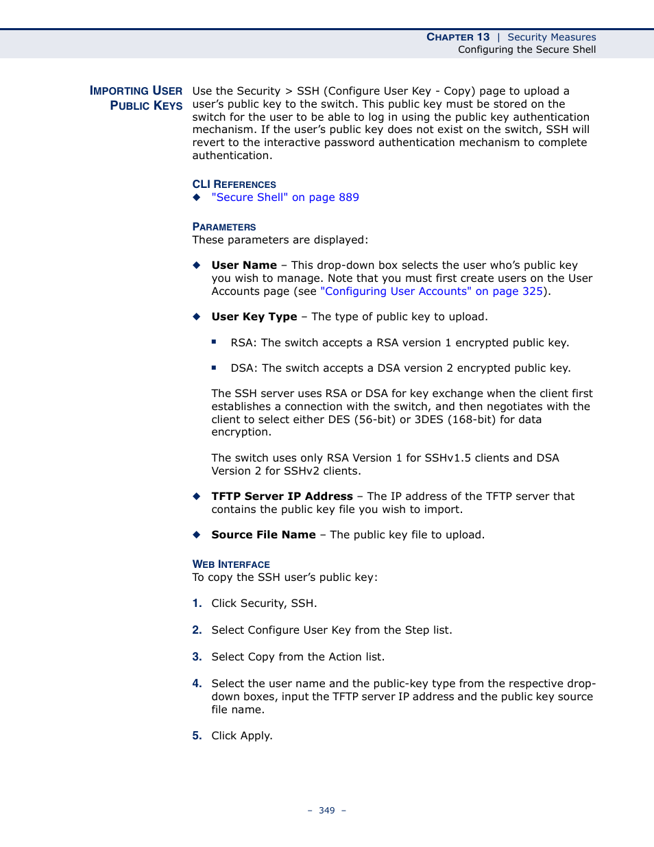 Importing user public keys, Importing user public | LevelOne GTL-2691 User Manual | Page 349 / 1644