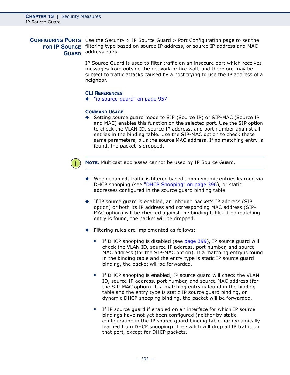 Configuring ports for ip source guard | LevelOne GTL-2691 User Manual | Page 392 / 1644