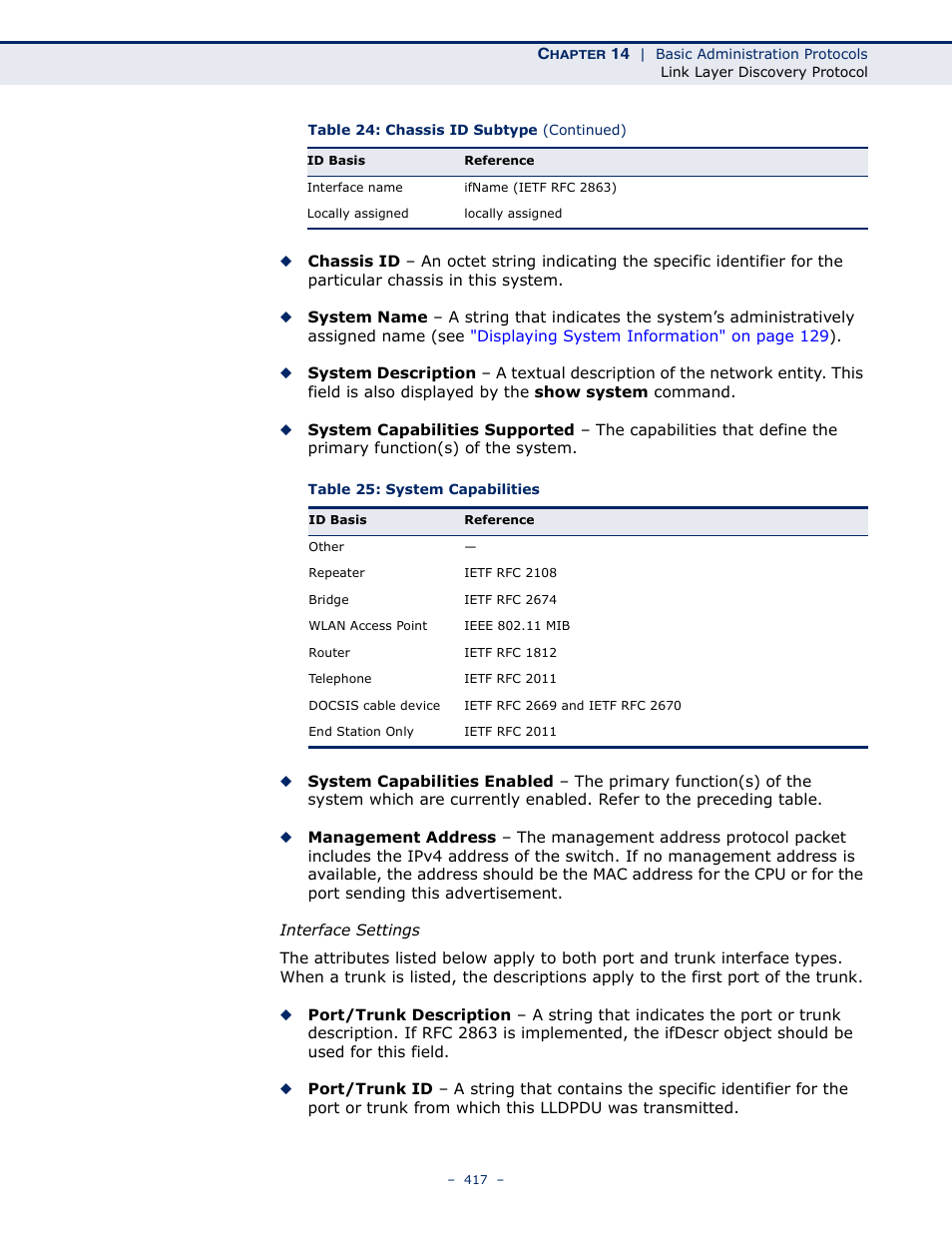 Table 25: system capabilities | LevelOne GTL-2691 User Manual | Page 417 / 1644