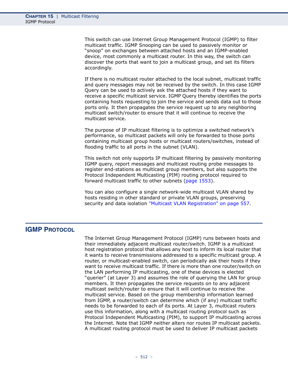 Igmp protocol, Igmp p | LevelOne GTL-2691 User Manual | Page 512 / 1644