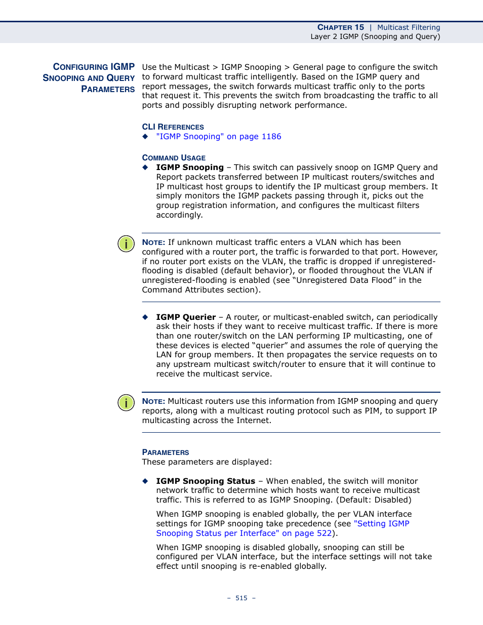 Configuring igmp snooping and query parameters | LevelOne GTL-2691 User Manual | Page 515 / 1644