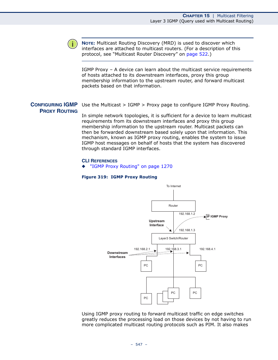 Configuring igmp proxy routing, Figure 319: igmp proxy routing, Igmp p | LevelOne GTL-2691 User Manual | Page 547 / 1644