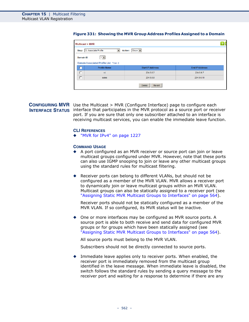 Configuring mvr interface status, Configuring mvr | LevelOne GTL-2691 User Manual | Page 562 / 1644