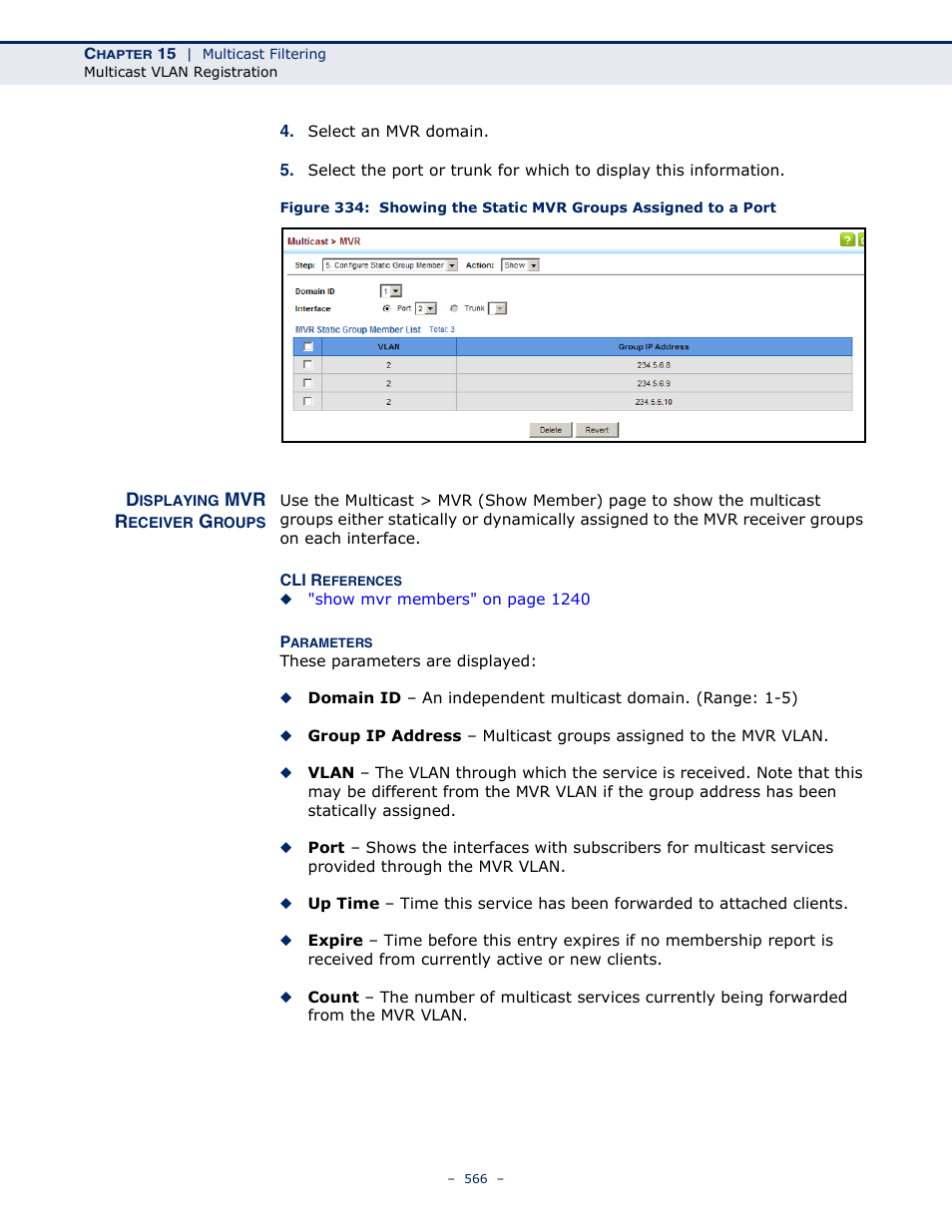 Displaying mvr receiver groups | LevelOne GTL-2691 User Manual | Page 566 / 1644