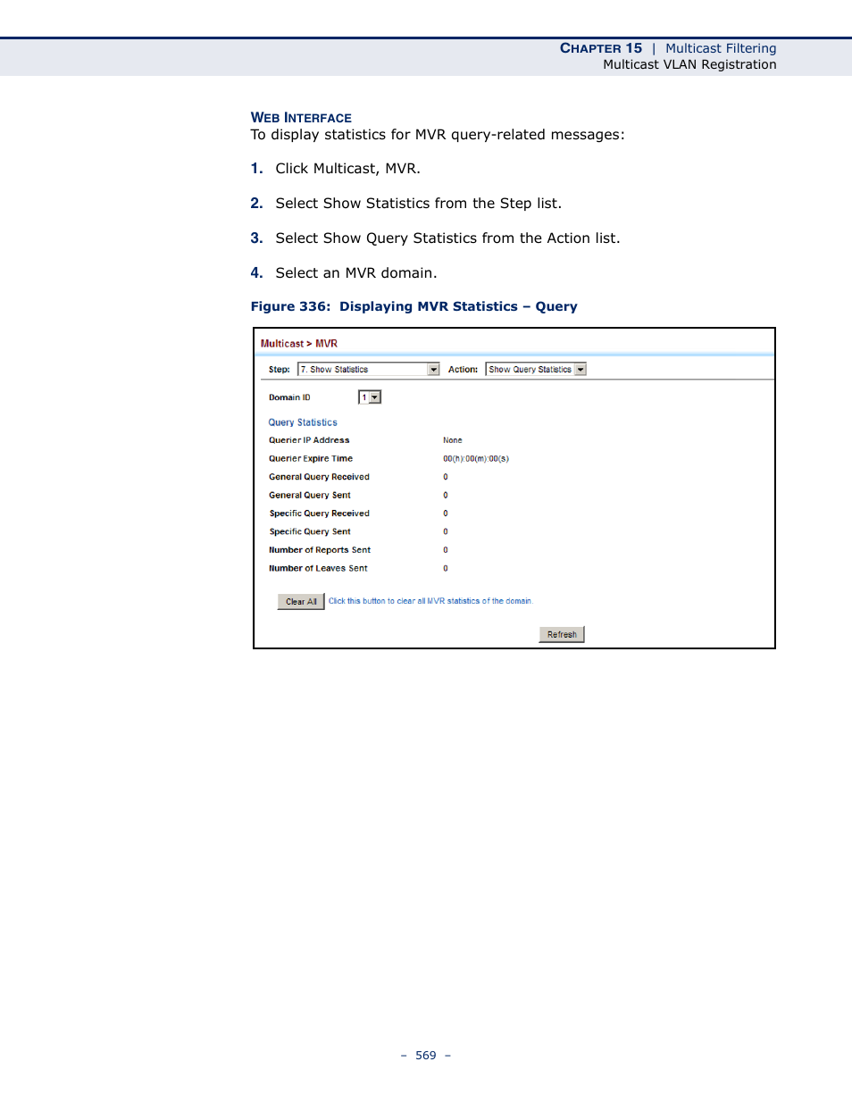 Figure 336: displaying mvr statistics – query | LevelOne GTL-2691 User Manual | Page 569 / 1644