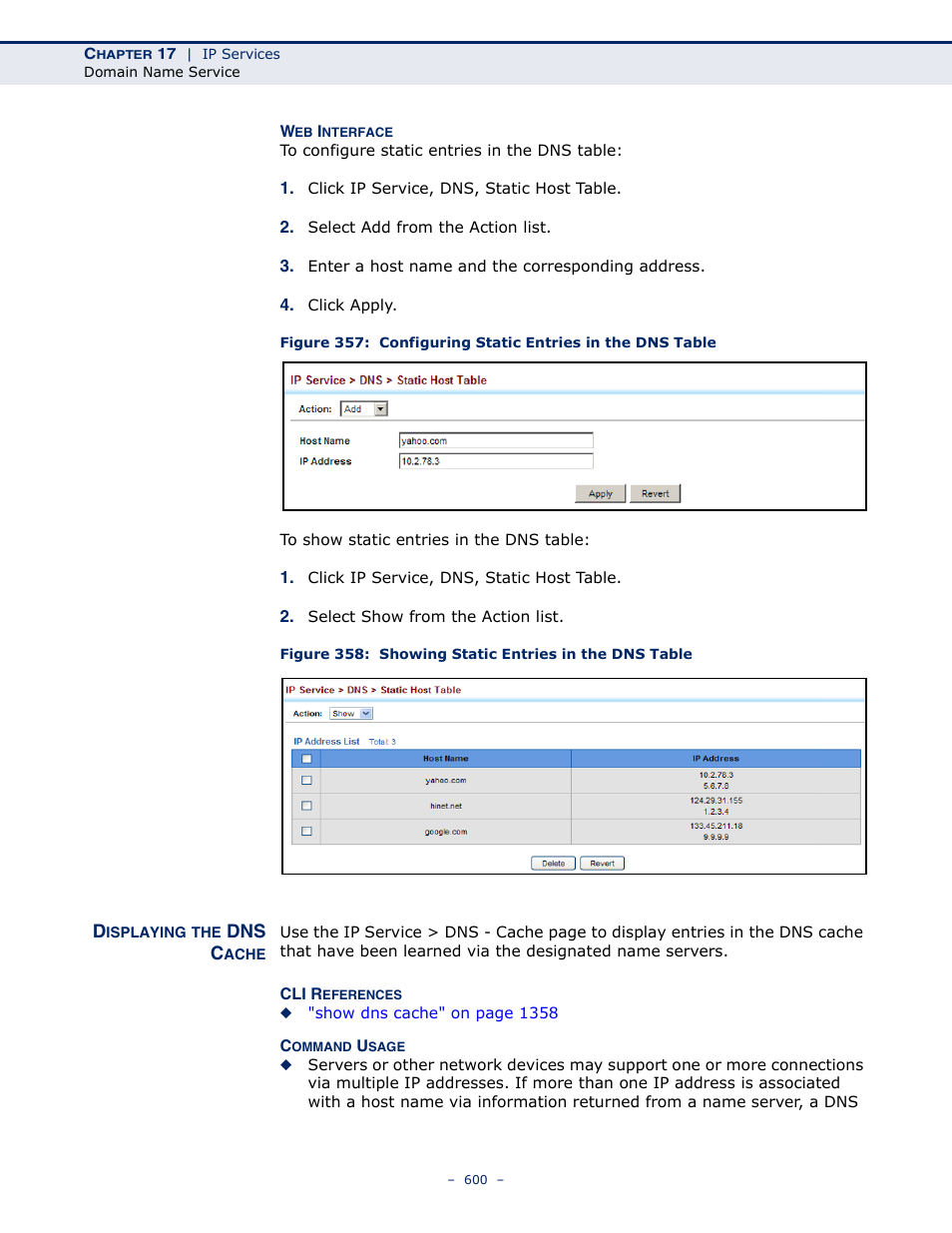 Displaying the dns cache | LevelOne GTL-2691 User Manual | Page 600 / 1644