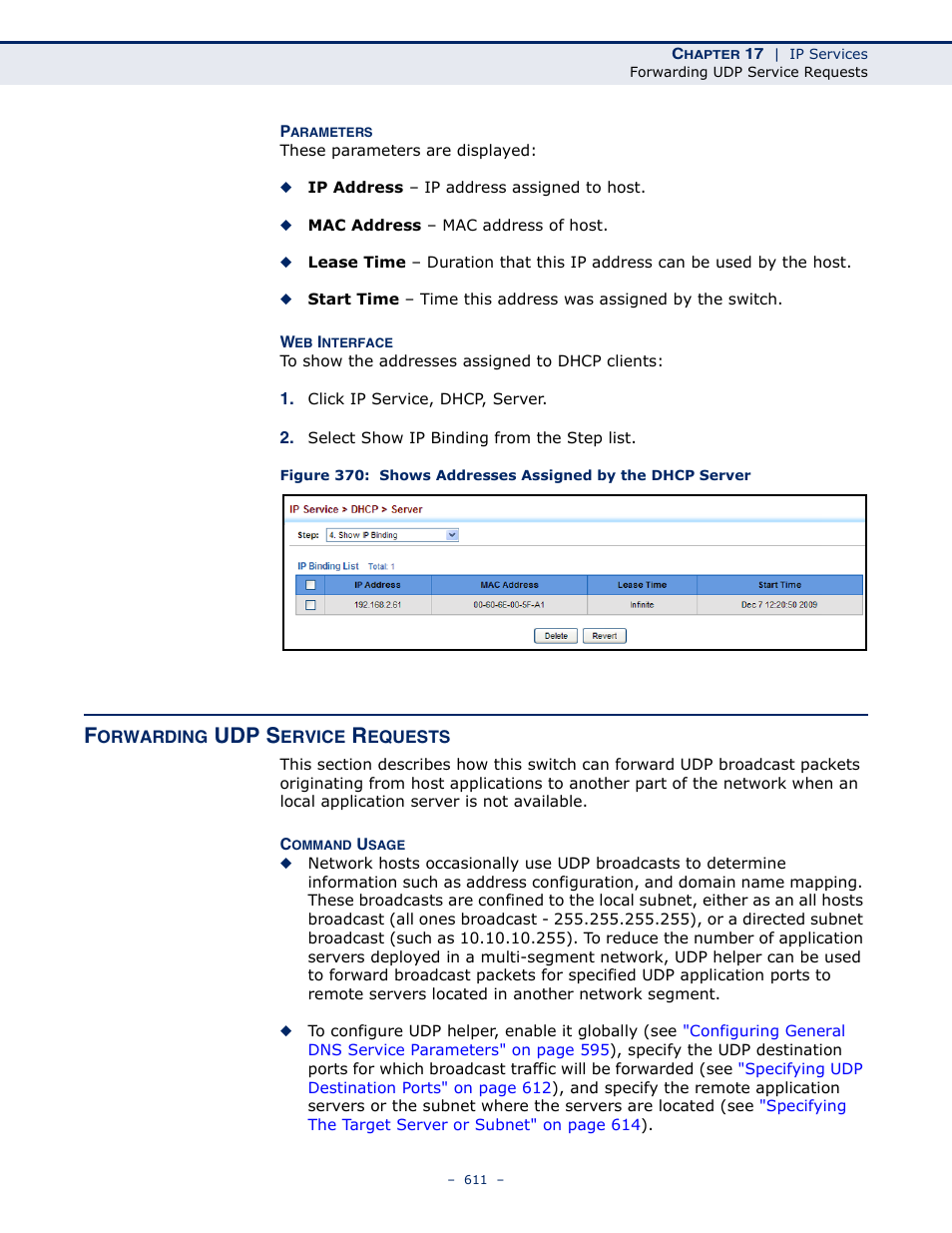 Forwarding udp service requests, Udp helper, Conf | Udp s | LevelOne GTL-2691 User Manual | Page 611 / 1644