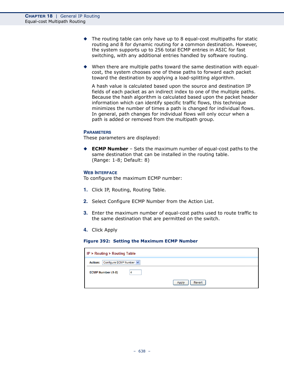 Figure 392: setting the maximum ecmp number | LevelOne GTL-2691 User Manual | Page 638 / 1644