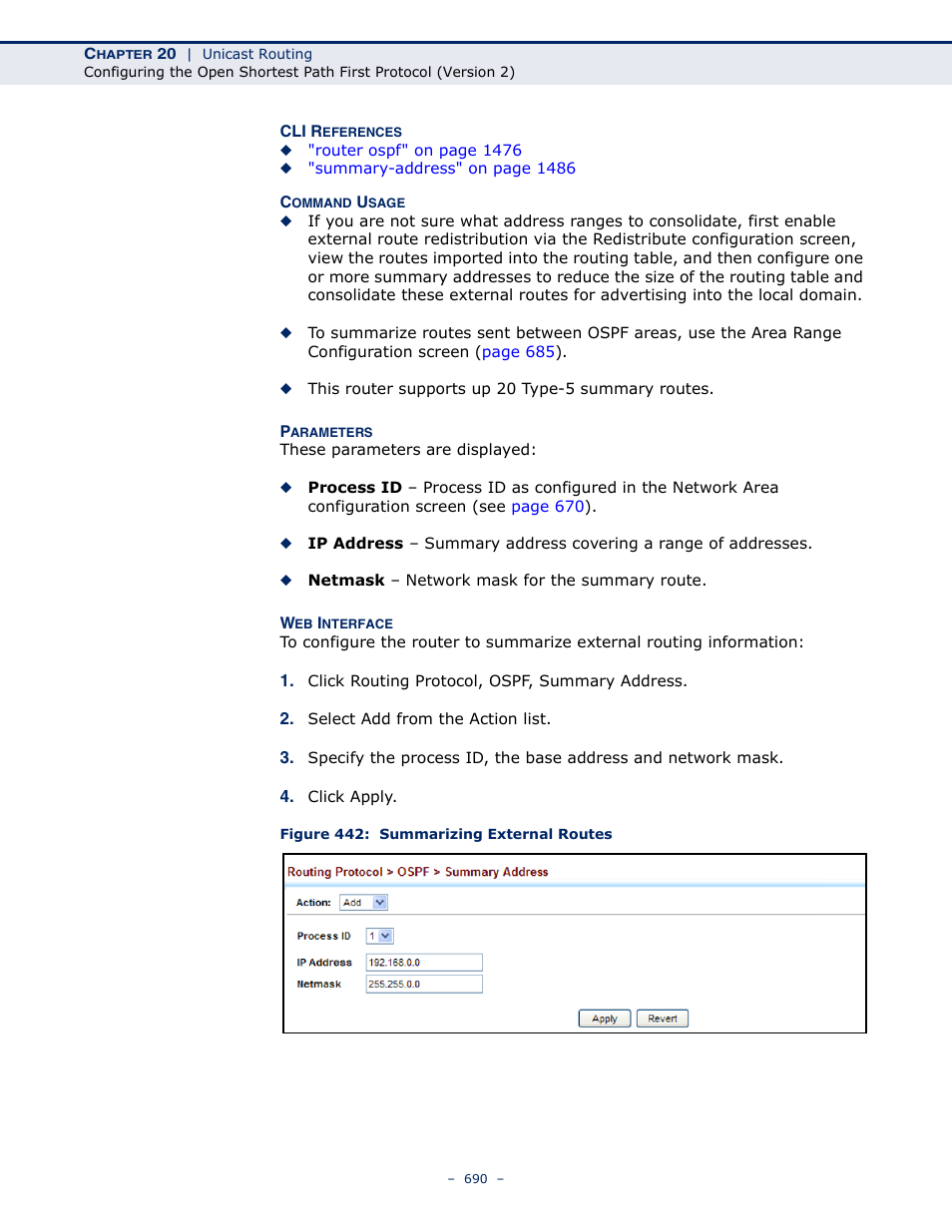 Figure 442: summarizing external routes | LevelOne GTL-2691 User Manual | Page 690 / 1644