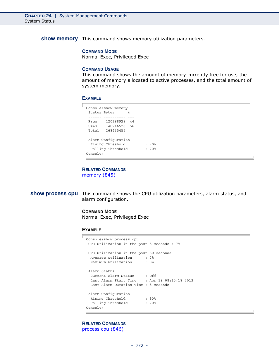 Show memory, Show process cpu | LevelOne GTL-2691 User Manual | Page 770 / 1644