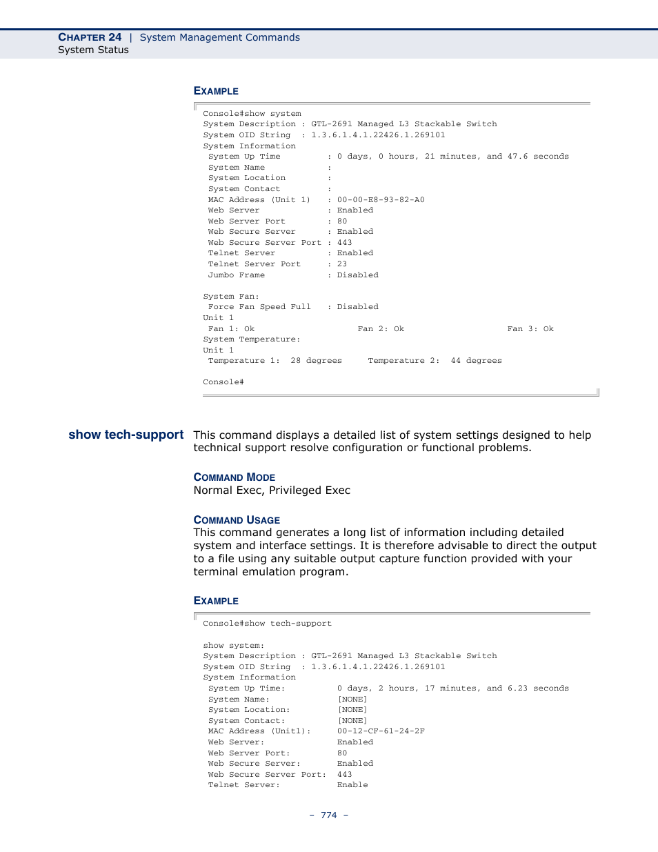 Show tech-support | LevelOne GTL-2691 User Manual | Page 774 / 1644