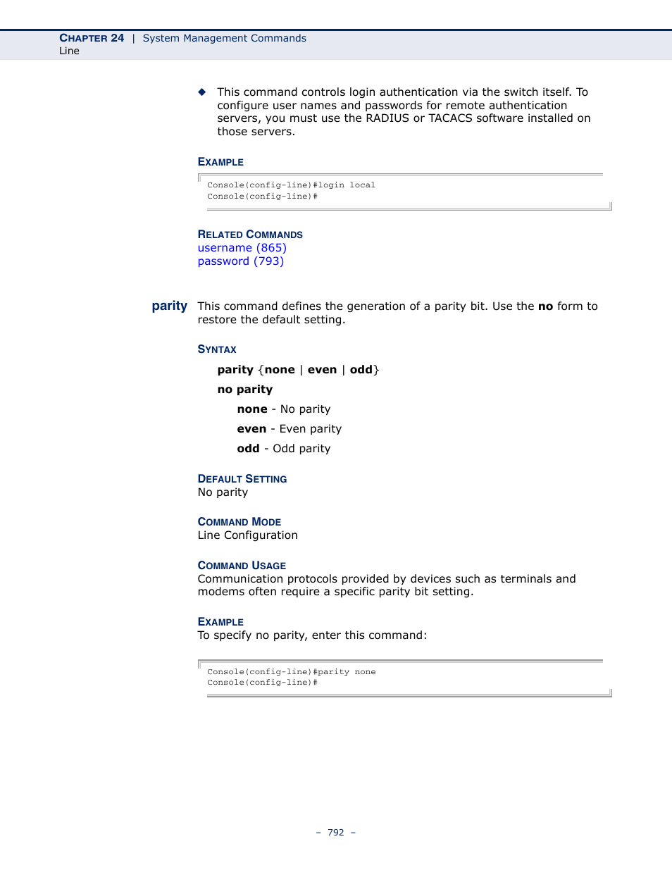 Parity, Parity 792 | LevelOne GTL-2691 User Manual | Page 792 / 1644