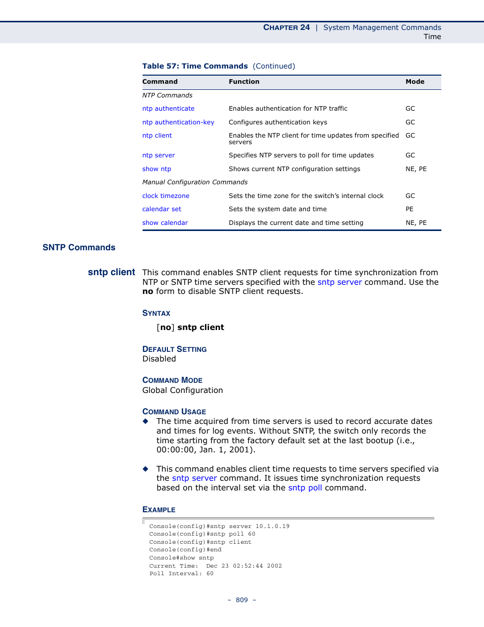 Sntp commands, Sntp client | LevelOne GTL-2691 User Manual | Page 809 / 1644