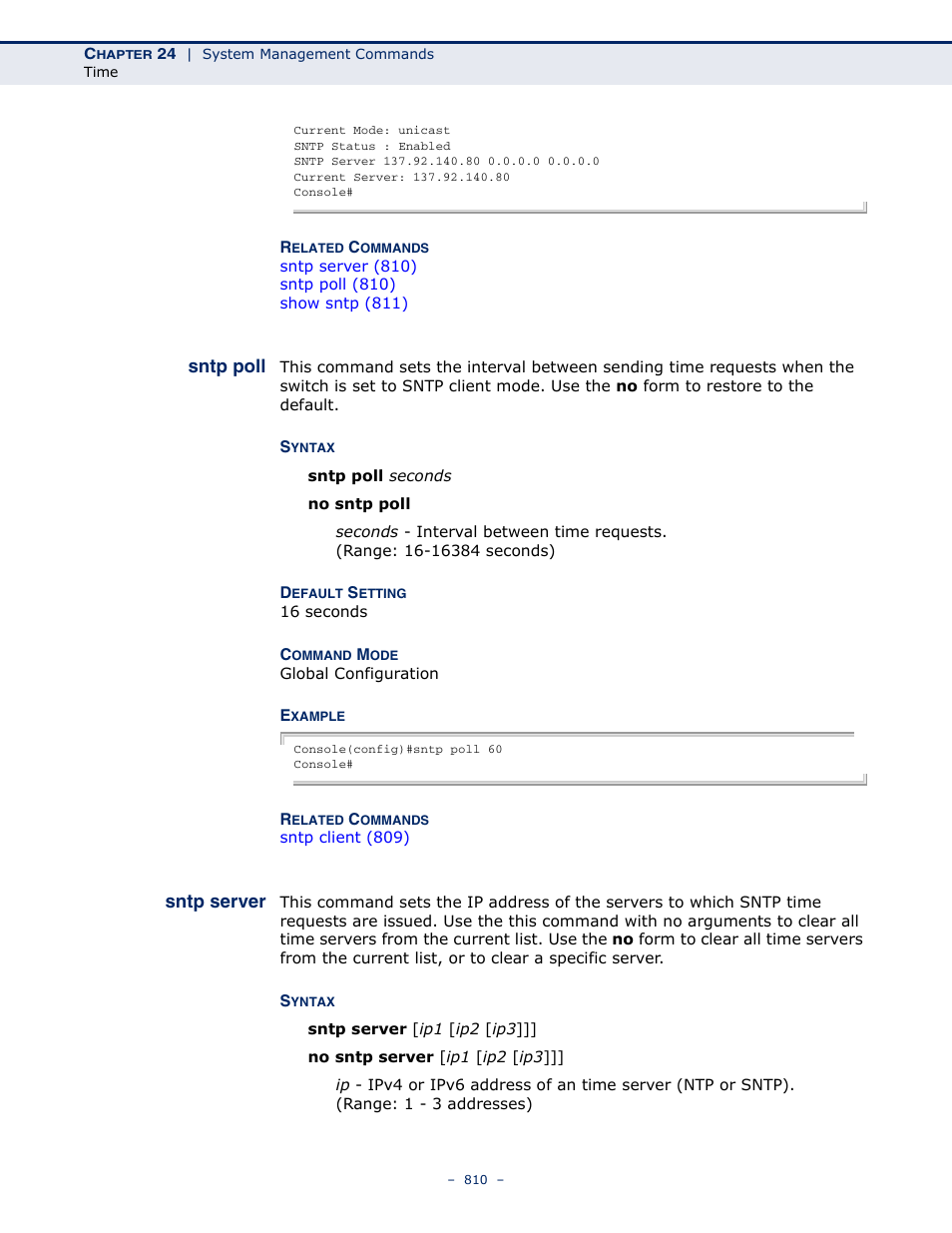 Sntp poll, Sntp server | LevelOne GTL-2691 User Manual | Page 810 / 1644