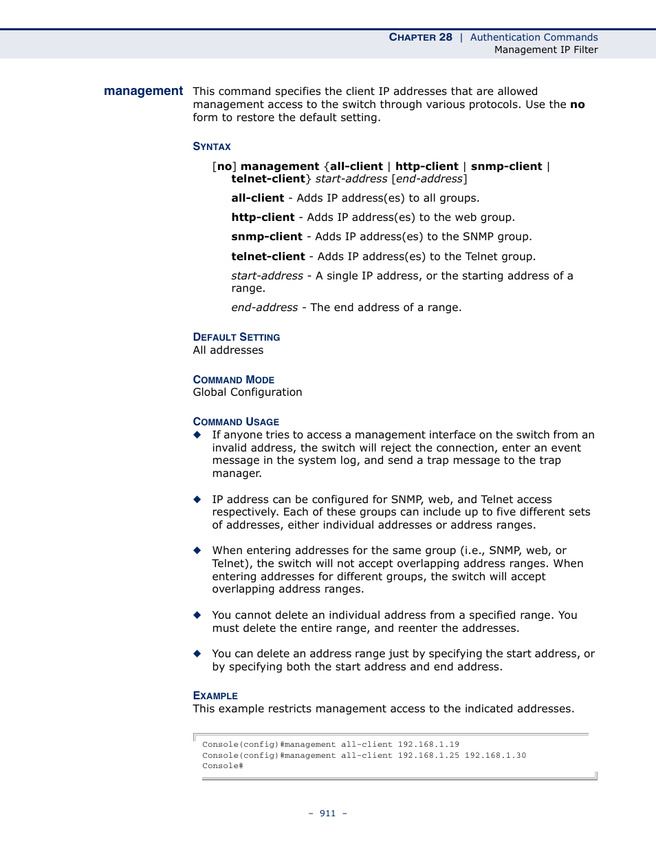 Management, Management 911 | LevelOne GTL-2691 User Manual | Page 911 / 1644