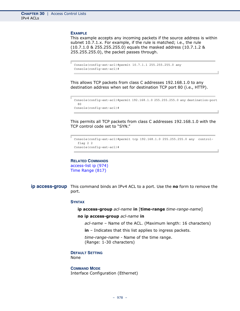 Ip access-group | LevelOne GTL-2691 User Manual | Page 978 / 1644