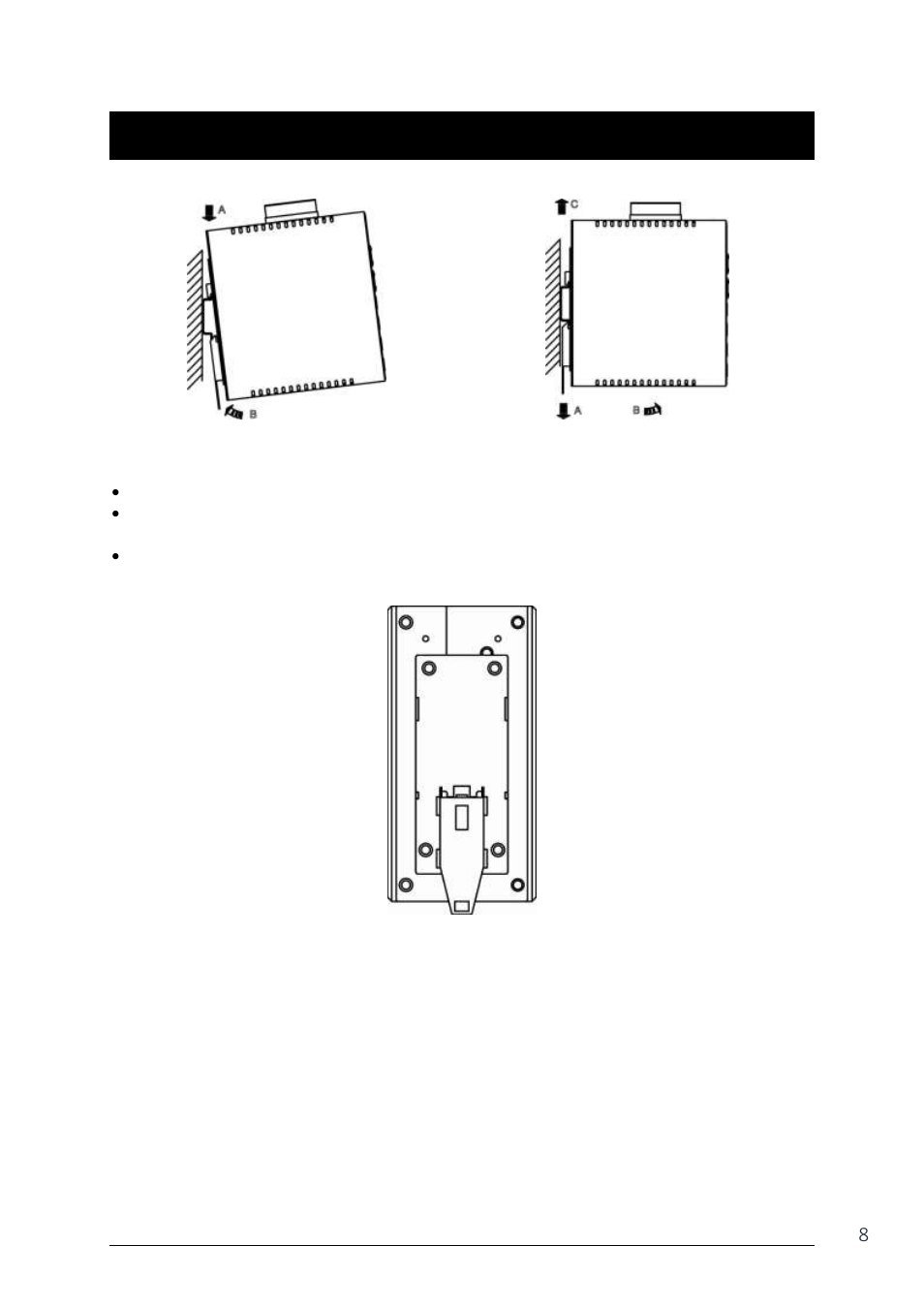 Rain, Ount, Din rain mount | LevelOne IES-0840 User Manual | Page 8 / 19