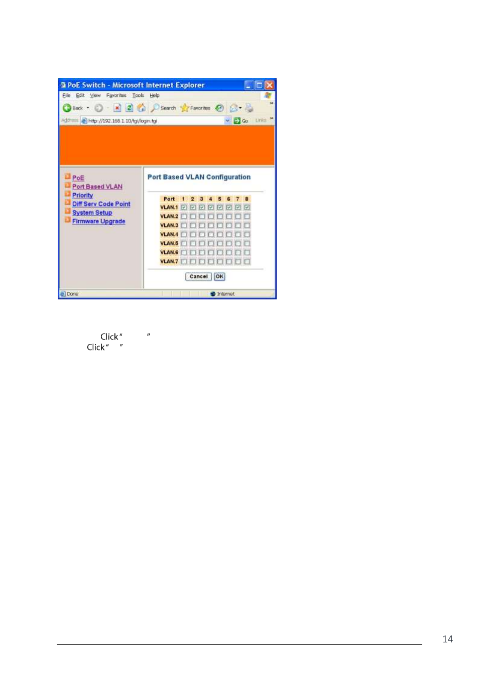 Port based vlan | LevelOne IES-0841 User Manual | Page 14 / 19