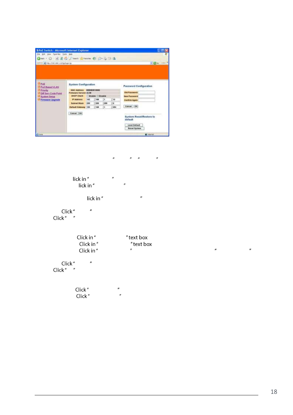 System setup | LevelOne IES-0842 User Manual | Page 18 / 20