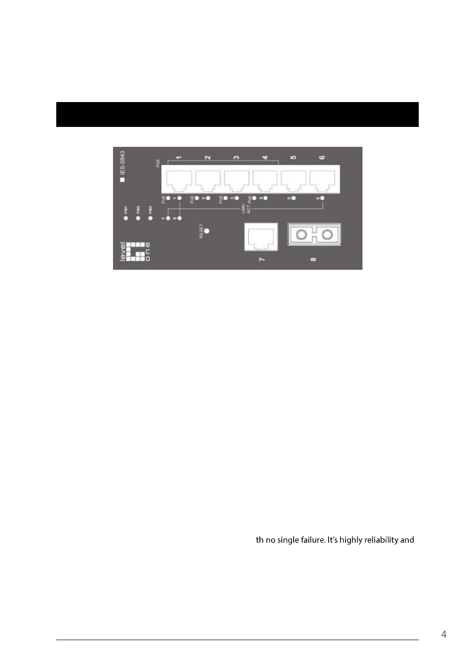 Overview, Ndustrial, Mart | Thernet, Witch, Industrial web-smart poe ethernet switch | LevelOne IES-0843 User Manual | Page 4 / 20