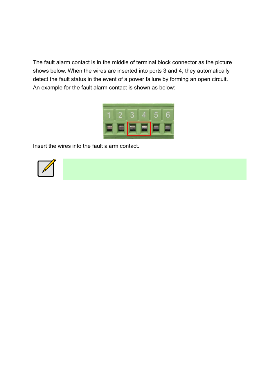 Wiring the fault alarm contact, Iring the, Ault | Larm, Ontact | LevelOne IFE-0502 User Manual | Page 13 / 21