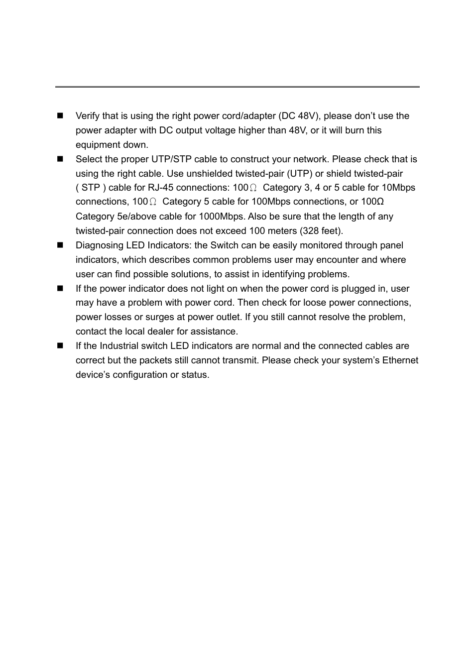 Troubleshooting | LevelOne IFE-0502 User Manual | Page 19 / 21