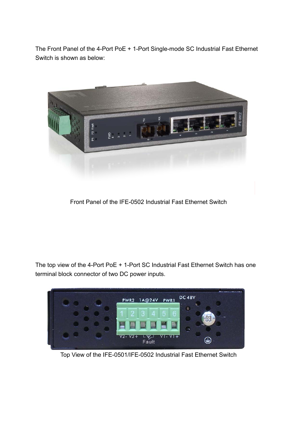Top view | LevelOne IFE-0502 User Manual | Page 7 / 21