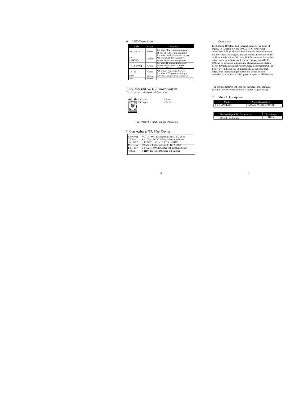 LevelOne FVT-0103TXFC User Manual | Page 4 / 7